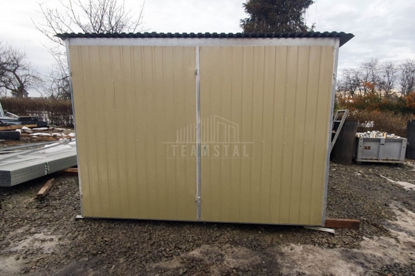 Ogłoszenie - Garaż blaszany 3x5m - II Gatunek - Garaż blaszak na budowę wolnostojący - złoty - dach spad w tył TS1172. Zdjęcie 3