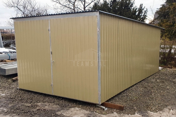 Ogłoszenie - Garaż blaszany 3x5m - II Gatunek - Garaż blaszak na budowę wolnostojący - złoty - dach spad w tył TS1176. Zdjęcie 5