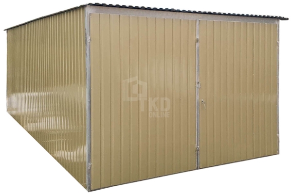 Ogłoszenie - Garaż blaszany 3x5m - II Gatunek - Garaż wolnostojący na budowę - złoty - dach spad w tył TKD403. Zdjęcie 1