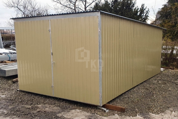 Ogłoszenie - Garaż blaszany 3x5m - II Gatunek - Garaż wolnostojący na budowę - złoty - dach spad w tył TKD401. Zdjęcie 5