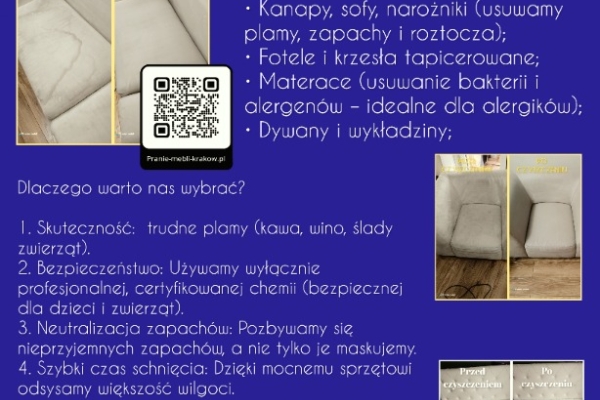 Ogłoszenie - Pranie tapicerki meblowej Kraków. Zdjęcie 7