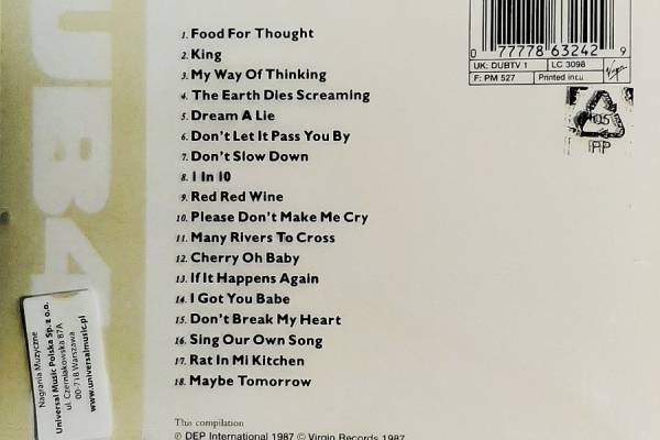 Ogłoszenie - Polecam Super Album UB40 The Best of Volume One - CD. Zdjęcie 2