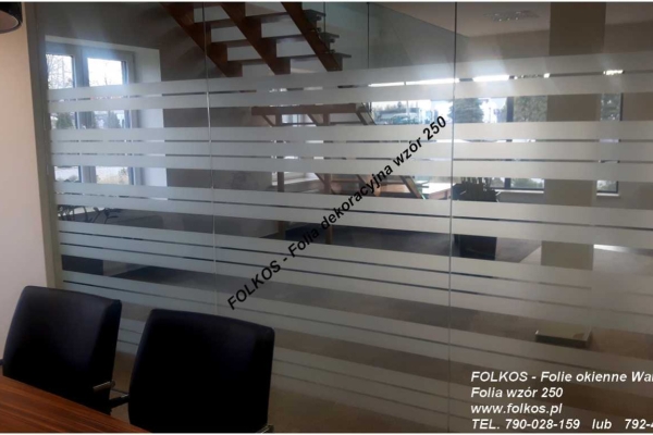 Ogłoszenie - Folie matowe paski-  matowy mrożony pas- Wyklejanie szyb-Folie dekoracyjne matowe paski -Oklejanie biur Warszawa -Folkos. Zdjęcie 1