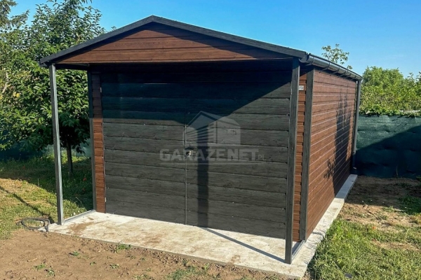 Ogłoszenie - Schowek - domek ogrodowy Garaż 3,5x4m - wiata 0,5m - brama dwuskrzydłowa - okno  drewnopodobny ID1059. Zdjęcie 2