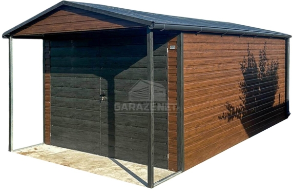 Ogłoszenie - Schowek - domek ogrodowy Garaż 3,5x4m - wiata 0,5m - brama dwuskrzydłowa - okno  drewnopodobny ID1059. Zdjęcie 1