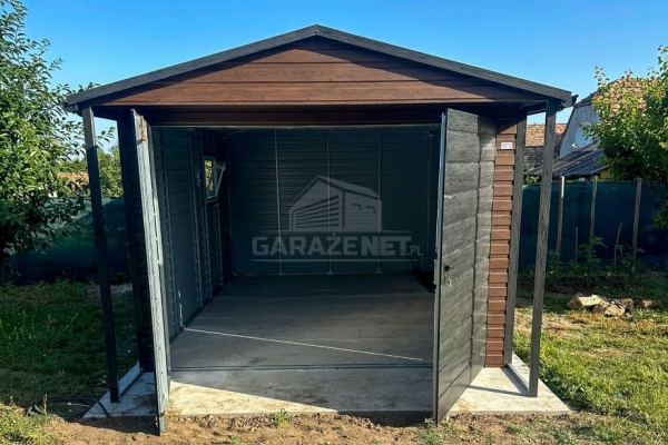 Ogłoszenie - Schowek - domek ogrodowy Garaż 3,5x4m - wiata 0,5m - brama dwuskrzydłowa - okno  drewnopodobny ID1059. Zdjęcie 3