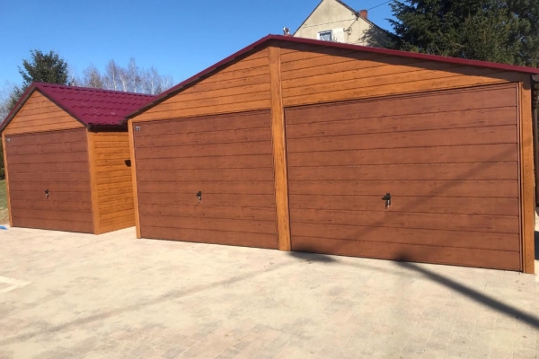 Ogłoszenie - garaże drewnopodobne i akrylowe 6m x 6m z blachodachówką. Zdjęcie 4