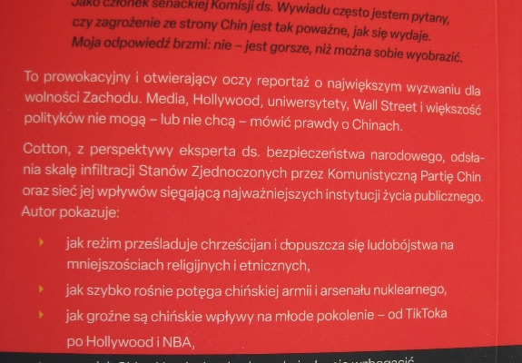 Ogłoszenie - Tom Cotton, Siedem rzeczy których nie wolno powiedzieć o Chinach. Zdjęcie 10