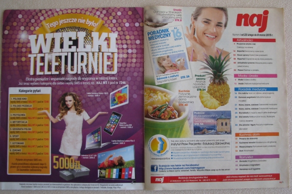 Ogłoszenie - Naj – tygodnik nr 52 z 1995 r. i dwutygodnik nr 4 z 2015 r.. Zdjęcie 4