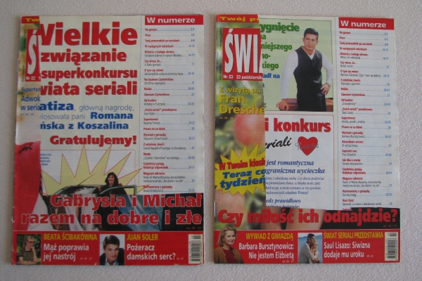 Ogłoszenie - Magazyn Świat Seriali z roku 2000. Zdjęcie 5