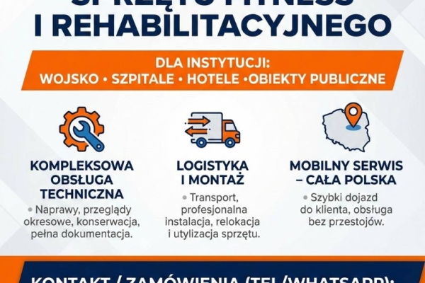 Ogłoszenie - Serwis siłowni fitness dla instytucji - Wojsko Szpitale Hotele Jednostki Publiczne. Zdjęcie 1
