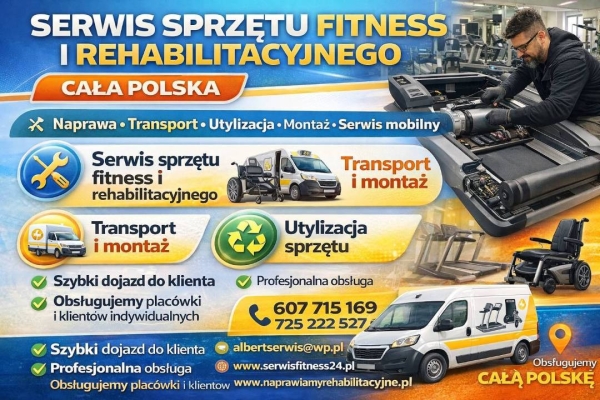 Ogłoszenie - Serwis sprzętu fitness i rehabilitacyjnego, mobilny serwis | Naprawa Utylizacja Transport Montaż. Zdjęcie 1