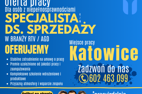 Ogłoszenie - Specjalista/-ka ds. sprzedaży Katowice. Zdjęcie 1