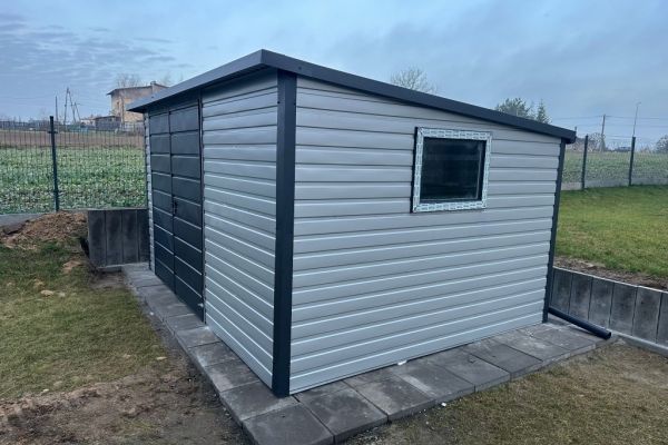 Ogłoszenie - Domek narzędziowy 4m x 2.5m schowek ogrodowy srebrny + grafit. Zdjęcie 2