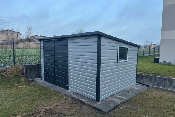 Ogłoszenie - Domek narzędziowy 4m x 2.5m schowek ogrodowy srebrny + grafit. Zdjęcie 1