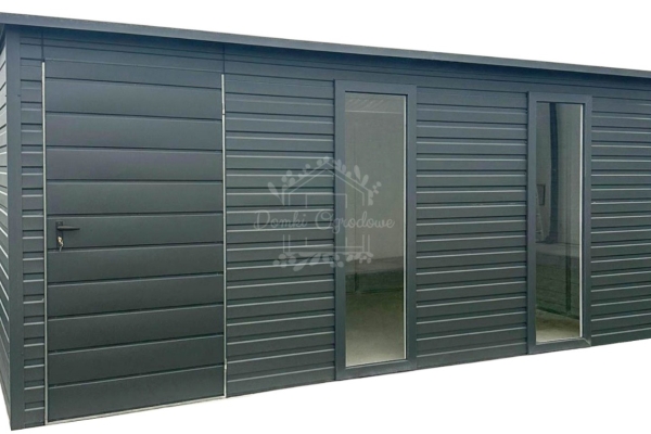 Ogłoszenie - Schowek - Domek 5x2m - drzwi - 2x okno - antracyt - spad w tył ID1045. Zdjęcie 1