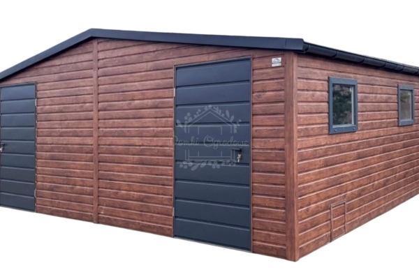 Ogłoszenie - Schowek - domek ogrodowy 6x4m - 2x drzwi - 4x okno - rynny  drewnopodobny - antracyt - dach dwuspadowy ID1069. Zdjęcie 1