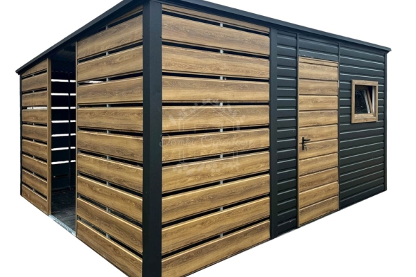 Ogłoszenie - Schowek - domek ogrodowy 2,3x3m - wiata 1,5m - drzwi - okno - antracyt - winchester - drewnopodobny - ID1127. Zdjęcie 1