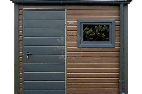 Ogłoszenie - Schowek - domek ogrodowy 2,5x2,5m - drzwi - okno - ciemny orzech - antracyt - dach spad w przód - rynny ID1128. Zdjęcie 1
