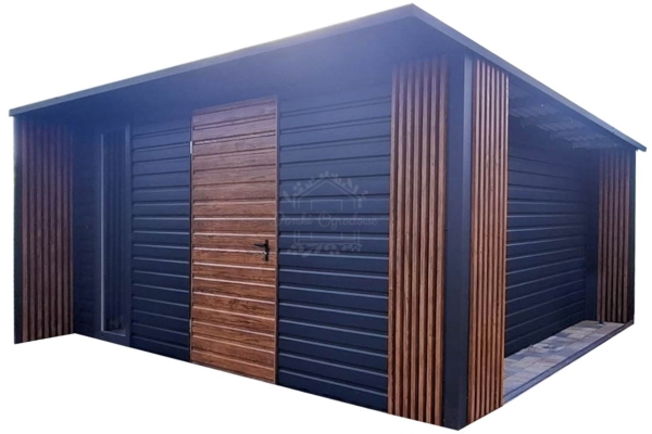 Ogłoszenie - Schowek - domek ogrodowy 4x4 - drzwi - okno - antracyt - dekor z lameli - dach spad w tył ID1107. Zdjęcie 1