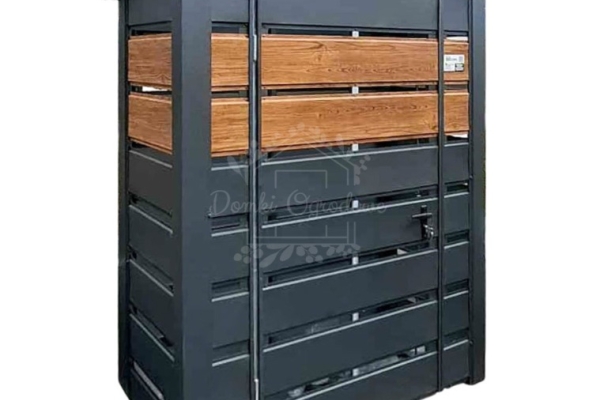 Ogłoszenie - Wiata śmietnikowa 1,5x0,5m - antracyt - jasny orzech - drewnopodobny  - dach dwuspadowy ID1140. Zdjęcie 1