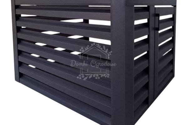 Ogłoszenie - Osłona klimatyzatora – pompy ciepła 90x50x70 cm antracyt – drzwiczki ID1142. Zdjęcie 1