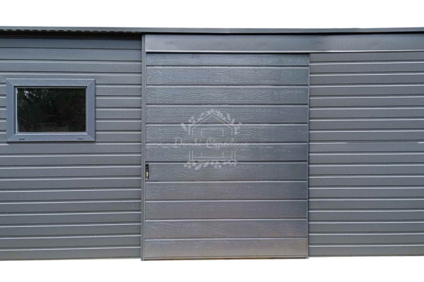 Ogłoszenie - Schowek - domek ogrodowy 4x2m - drzwi przesuwne - okno - antracyt - dach spad w tył ID1085. Zdjęcie 4