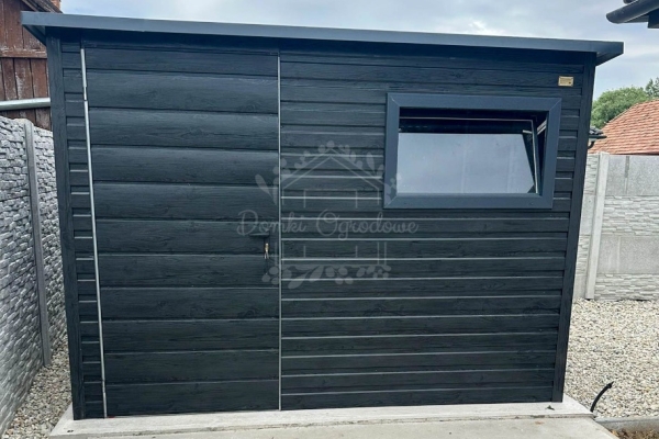 Ogłoszenie - Schowek - domek ogrodowy 3x2m - drzwi - okno - sosna norweska - drewnopodobny - dach spad w tył - rynna ID1053. Zdjęcie 2