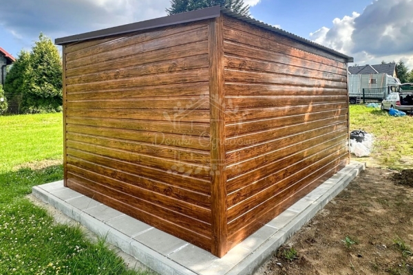 Ogłoszenie - Schowek - domek 4x2,5m - drzwi - okno - jasny orzech - drewnopodobny - dach dwuspadowy ID1072. Zdjęcie 3