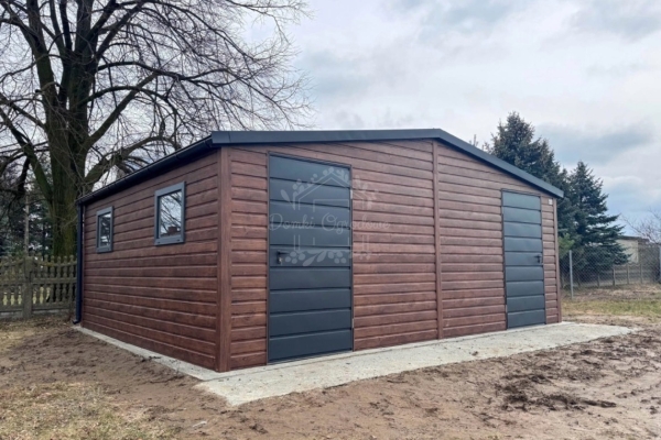 Ogłoszenie - Schowek - domek ogrodowy 6x4m - 2x drzwi - 4x okno - rynny  drewnopodobny - antracyt - dach dwuspadowy ID1069. Zdjęcie 3