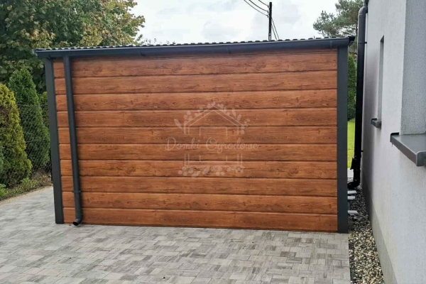 Ogłoszenie - Schowek - domek ogrodowy 3x3m - brama dwuskrzydłowa - okno - złoty dąb - drewnopodobny - antracyt - dach spad w tył - ry. Zdjęcie 4