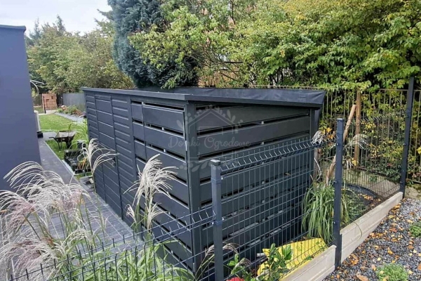 Ogłoszenie - Schowek - domek ogrodowy 3x2m - wiata 1,5m - drzwi - antracyt - dach spad do tyłu ID1130. Zdjęcie 3