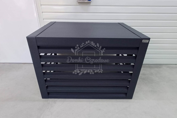 Ogłoszenie - Osłona klimatyzatora – pompy ciepła 90x50x70 cm antracyt – drzwiczki ID1142. Zdjęcie 3