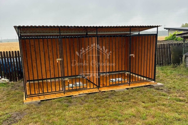 Ogłoszenie - Kojec dla psów 4x2m drewniana podłoga - uchwyt na miski ID1043. Zdjęcie 5