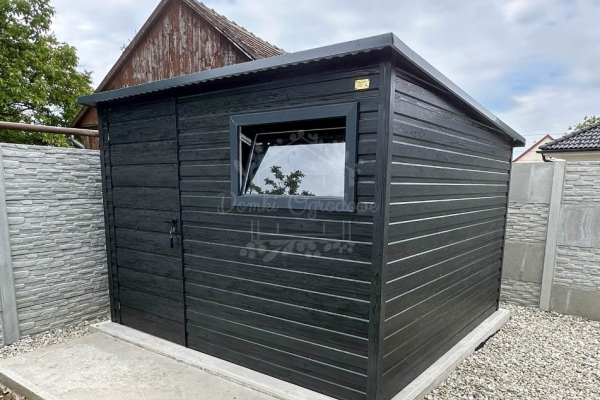 Ogłoszenie - Schowek - domek ogrodowy 3x2m - drzwi - okno - sosna norweska - drewnopodobny - dach spad w tył - rynna ID1053. Zdjęcie 3