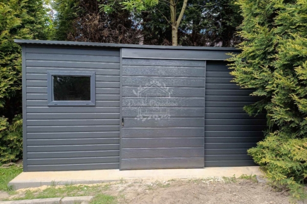 Ogłoszenie - Schowek - domek ogrodowy 4x2m - drzwi przesuwne - okno - antracyt - dach spad w tył ID1085. Zdjęcie 2