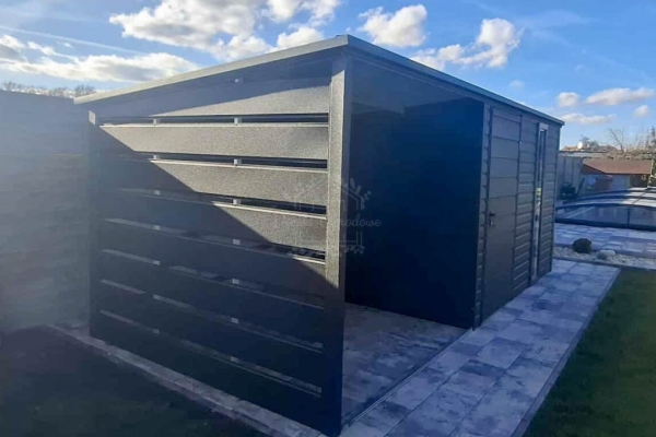 Ogłoszenie - Schowek - domek ogrodowy 3x3m - wiata 3m - drzwi - okno - antracyt - spad dachu do tyłu ID1133. Zdjęcie 2