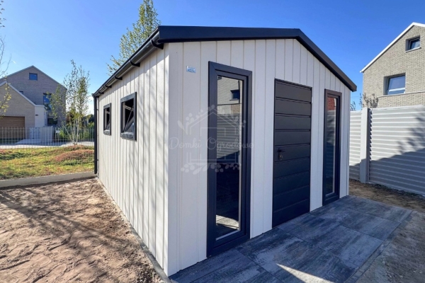 Ogłoszenie - Domek ogrodowy 3x4 - drzwi - 4 x okno - biały - antracyt - blachodachówka - rynny - dach dwuspadowy ID1160. Zdjęcie 8