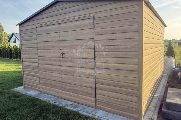 Ogłoszenie - Schowek - domek ogrodowy 4x3m - brama dwuskrzydłowa - okno - winchester - drewnopodobny - dach dwuspadowy ID1055. Zdjęcie 4