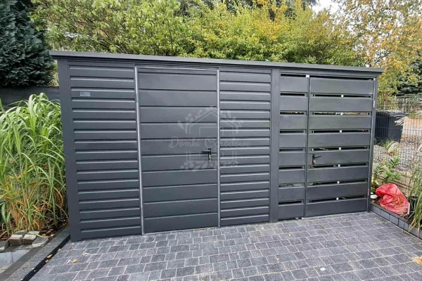 Ogłoszenie - Schowek - domek ogrodowy 3x2m - wiata 1,5m - drzwi - antracyt - dach spad do tyłu ID1130. Zdjęcie 4