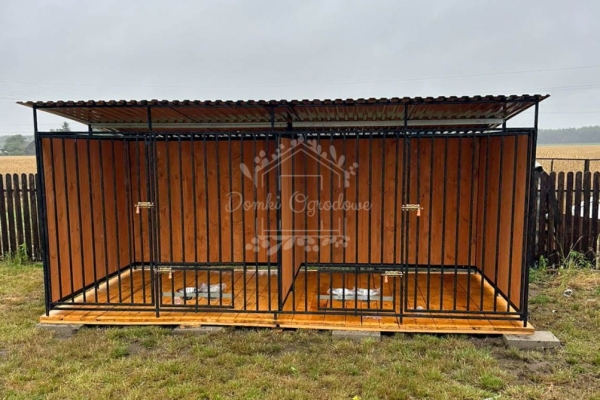 Ogłoszenie - Kojec dla psów 4x2m drewniana podłoga - uchwyt na miski ID1043. Zdjęcie 2