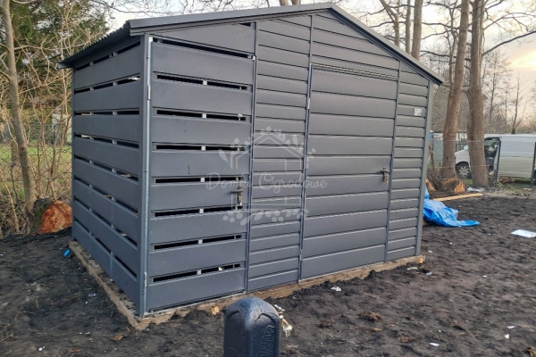 Ogłoszenie - Schowek - domek ogrodowy 2,2x2m + wiata 0,8m + drzwi w wiacie - drzwi - okno - antracyt - dach dwuspadowy ID991. Zdjęcie 3