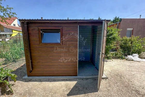 Ogłoszenie - Schowek - domek ogrodowy 3x2m - drzwi - okno - ciemny orzech - dach spad w przód - rynna ID1051. Zdjęcie 4