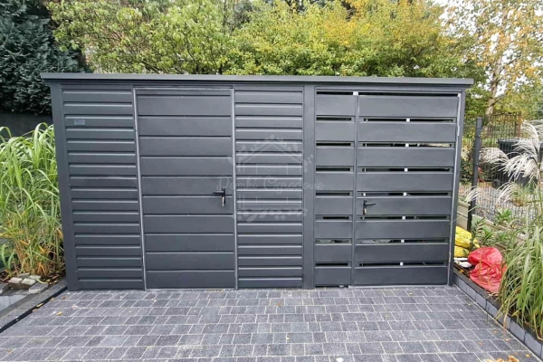 Ogłoszenie - Schowek - domek ogrodowy 3x2m - wiata 1,5m - drzwi - antracyt - dach spad do tyłu ID1130. Zdjęcie 5