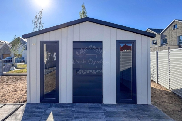 Ogłoszenie - Domek ogrodowy 3x4 - drzwi - 4 x okno - biały - antracyt - blachodachówka - rynny - dach dwuspadowy ID1160. Zdjęcie 6