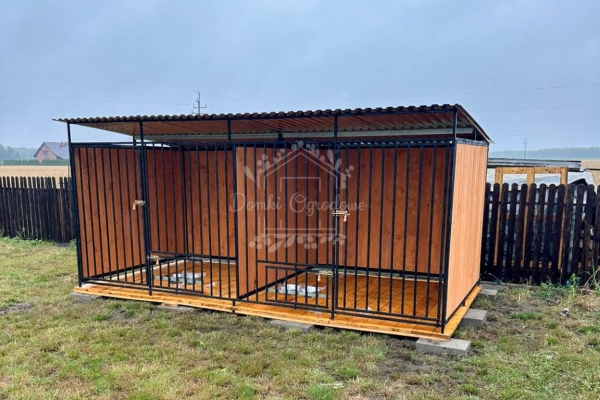 Ogłoszenie - Kojec dla psów 4x2m drewniana podłoga - uchwyt na miski ID1043. Zdjęcie 3