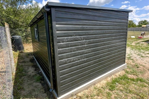 Ogłoszenie - Schowek - domek ogrodowy 4x3m - brama dwuskrzydłowa  sosna norweska - drewnopodobny - dach spad w tył - rynna ID1056. Zdjęcie 3