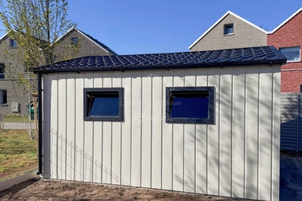 Ogłoszenie - Domek ogrodowy 3x4 - drzwi - 4 x okno - biały - antracyt - blachodachówka - rynny - dach dwuspadowy ID1160. Zdjęcie 7