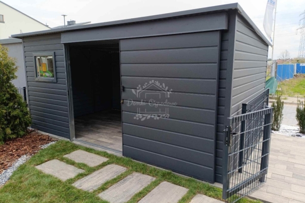 Ogłoszenie - Schowek - domek ogrodowy 5,5x2,5m - drzwi przesuwne - okno - antracyt - dach spad w tył ID1086. Zdjęcie 7