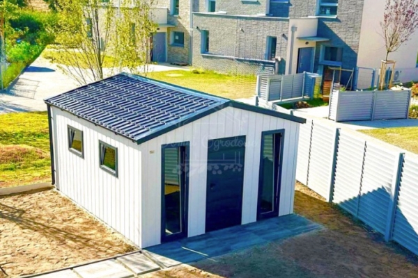 Ogłoszenie - Domek ogrodowy 3x4 - drzwi - 4 x okno - biały - antracyt - blachodachówka - rynny - dach dwuspadowy ID1160. Zdjęcie 9